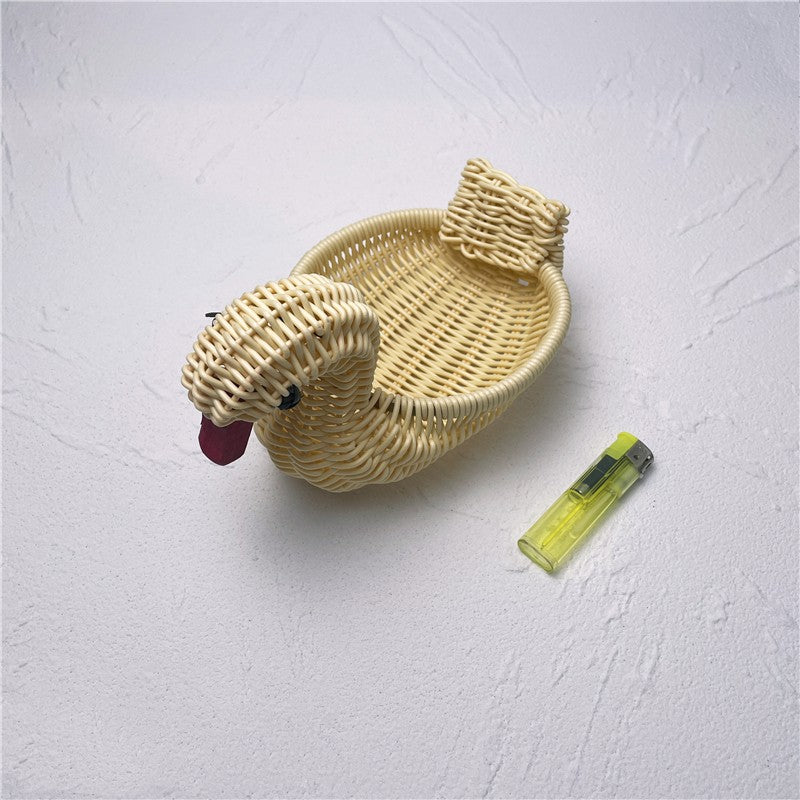 Rattan catchall tray for keys and everyday items