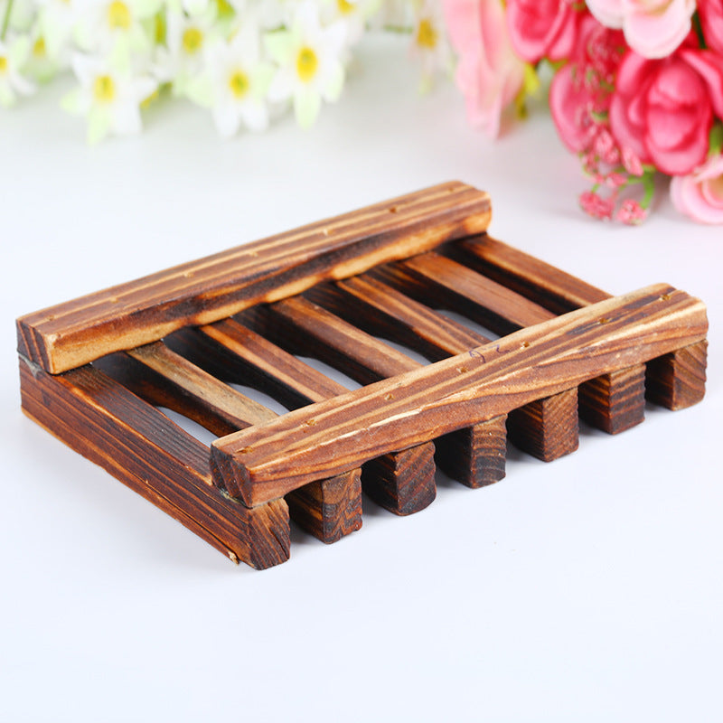 Bamboo soap dish for bathroom and kitchen use