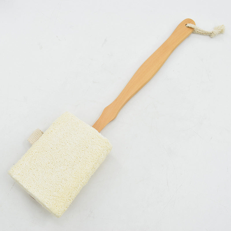 Wooden long handle bath loofah brush