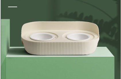 Ceramic pet feeding bowls set
