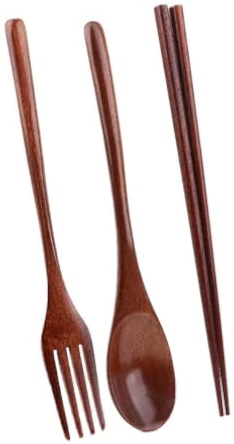 🥢Eco-Table Trio Set – Wooden Fork, Spoon & Chopsticks