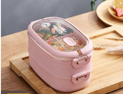 Wheat straw composite microwaveable bento box for daily meals