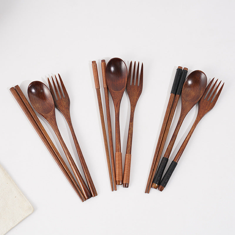 🥢Eco-Table Trio Set – Wooden Fork, Spoon & Chopsticks