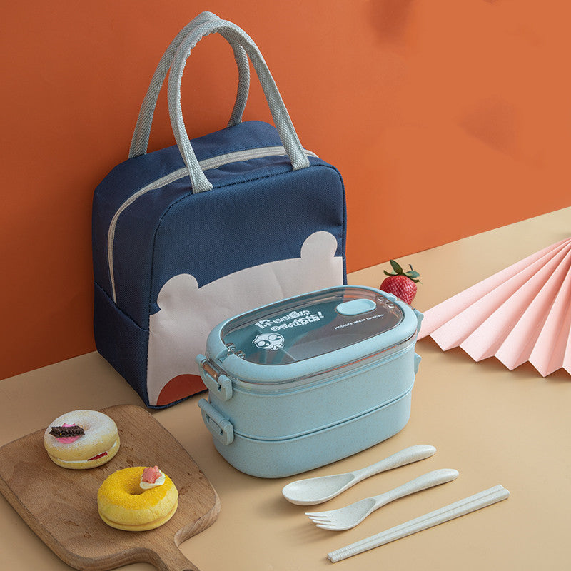 Wheat straw composite microwaveable bento box for daily meals