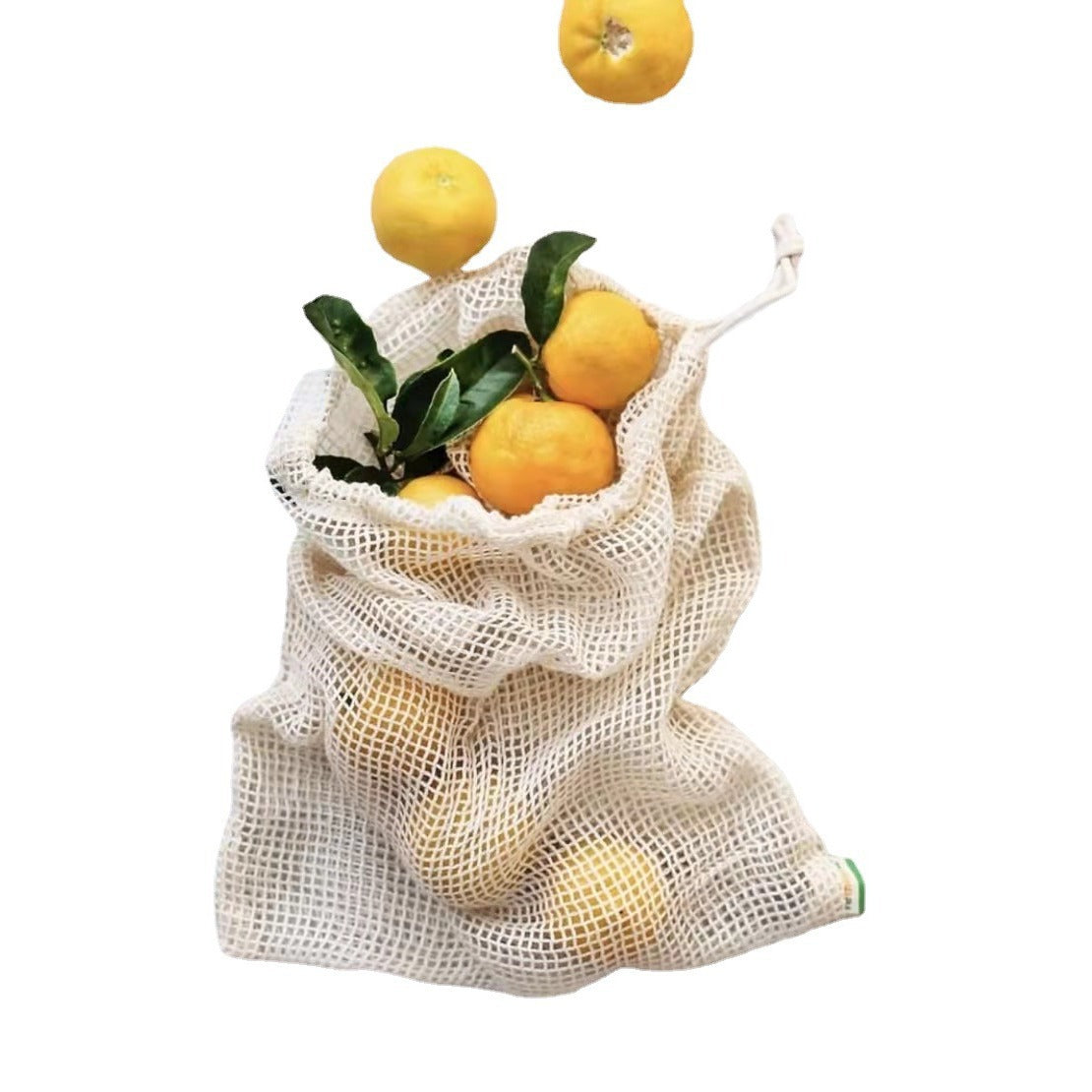 Cotton mesh drawstring laundry bag for travel
