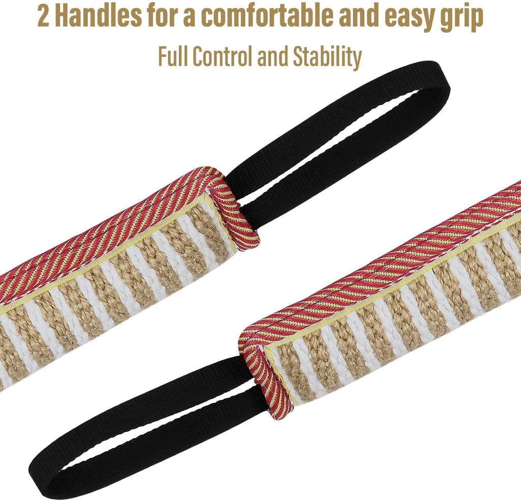 Jute dog tug toy for interactive training play