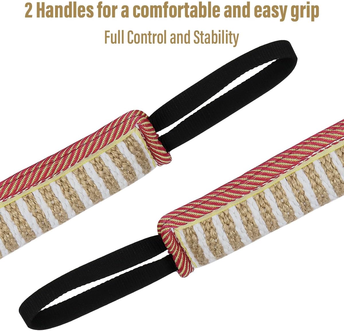 Jute dog tug toy for interactive training play