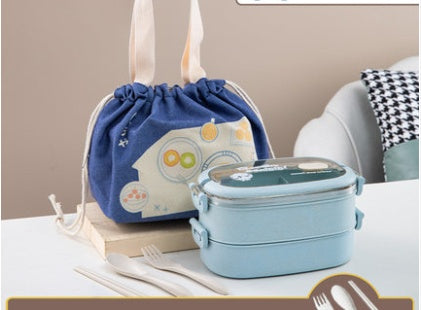 Wheat straw composite microwaveable bento box for daily meals