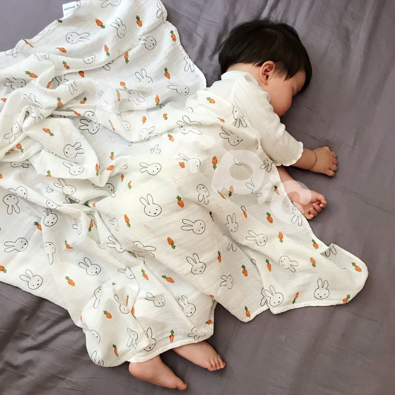 🍼Eco-Baby Bamboo Cotton Gauze Blanket & Towel: Soft Hug for Little One