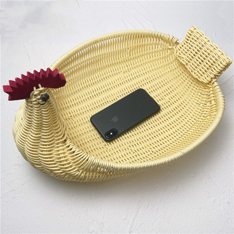 Rattan catchall tray for keys and everyday items