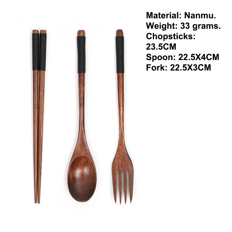 🥢Eco-Table Trio Set – Wooden Fork, Spoon & Chopsticks