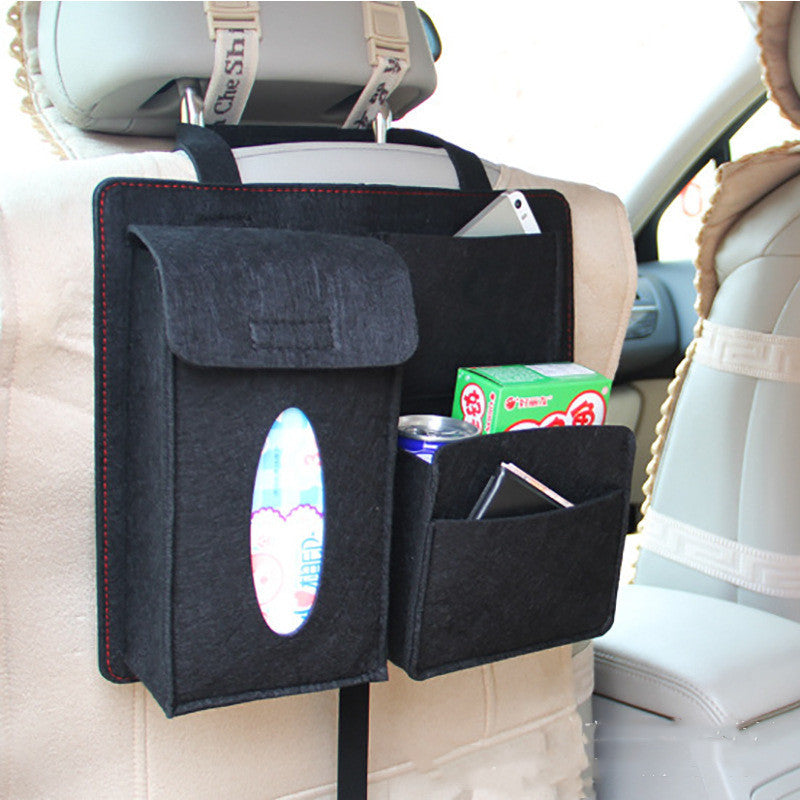 Felt car storage organiser for vehicle interiors