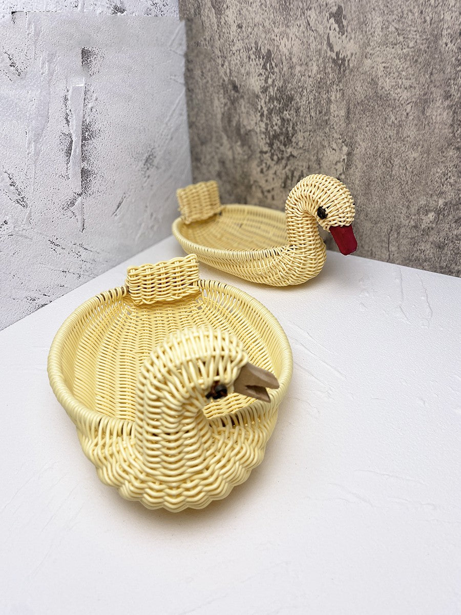 Rattan catchall tray for keys and everyday items