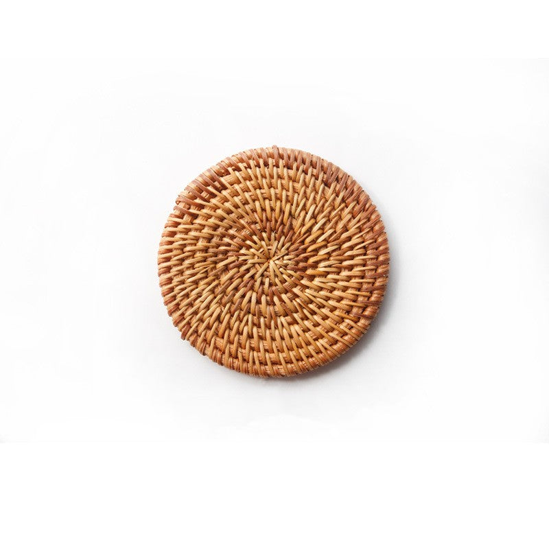 Natural rattan coasters for table protection