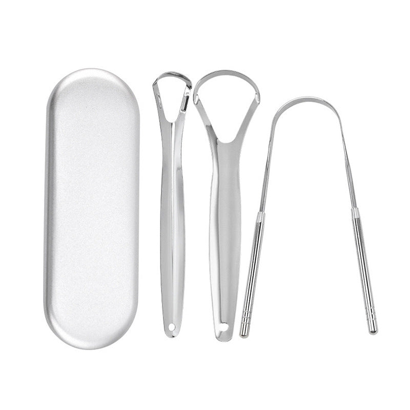 Stainless steel tongue cleaner for daily oral care