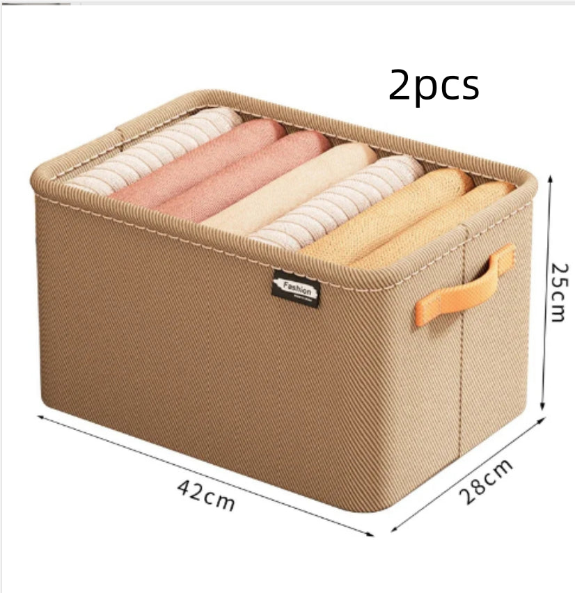 Fabric storage box for clothes and home organization