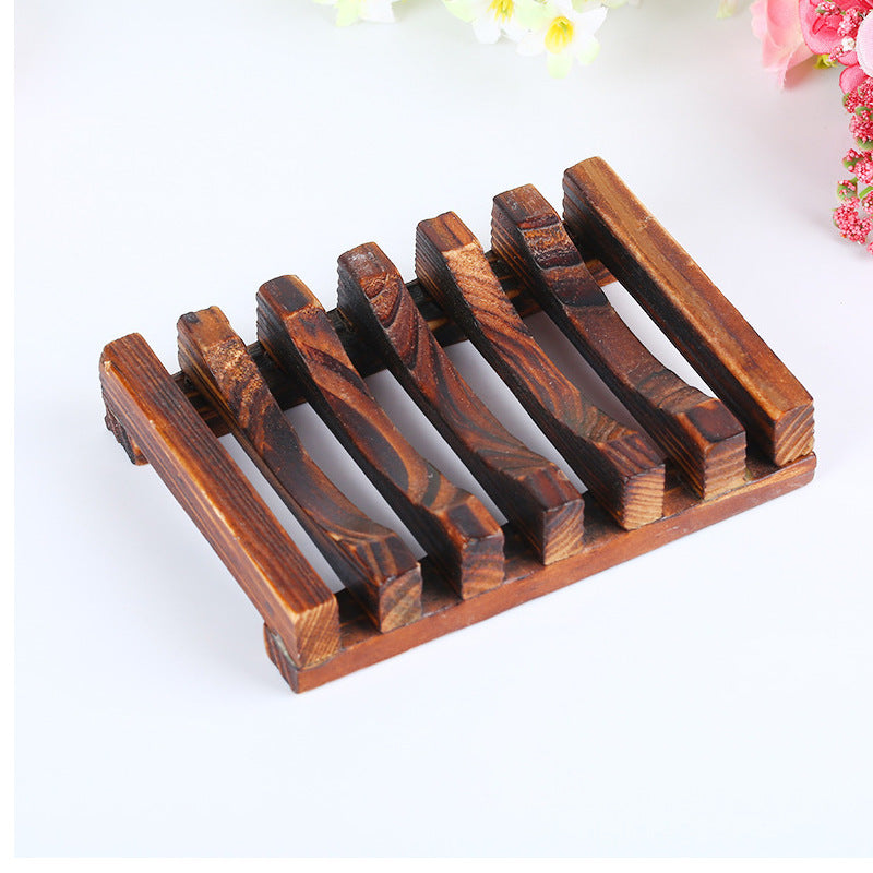Bamboo soap dish for bathroom and kitchen use