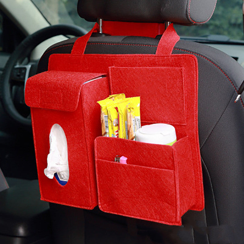 Felt car storage organiser for vehicle interiors