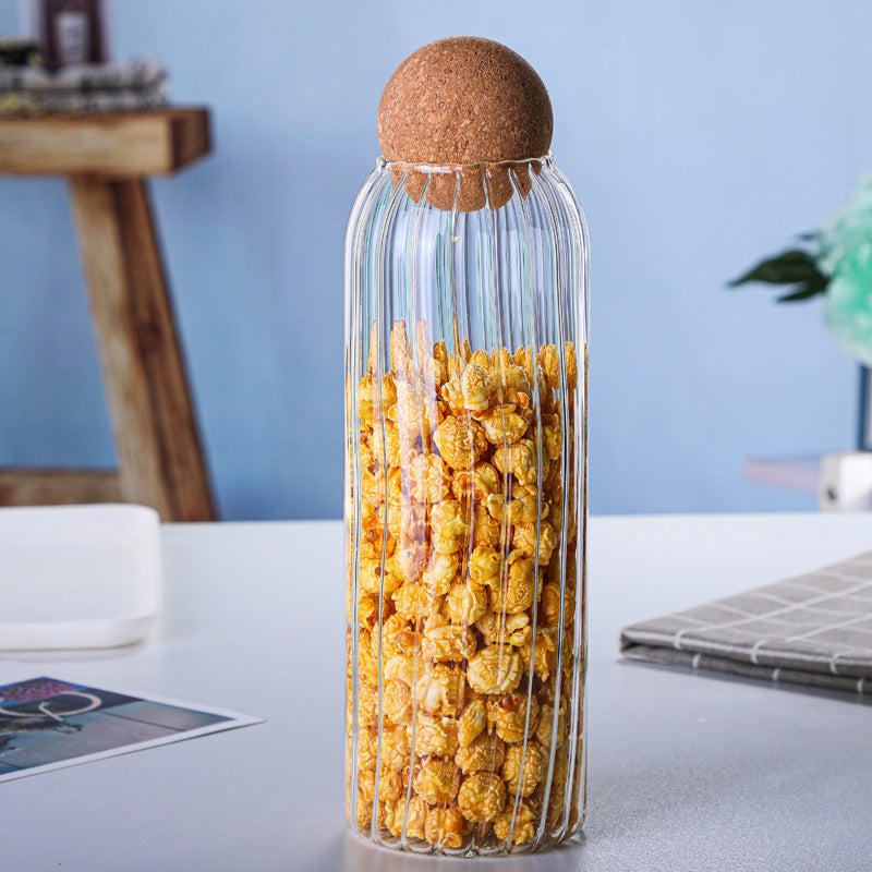 Borosilicate glass storage jars with cork lids