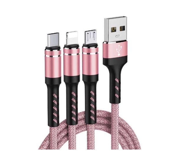 Braided fast charging cable with reinforced connectors