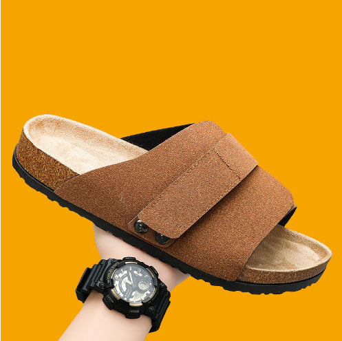 Men’s Cork Suede Slip-On Sandals