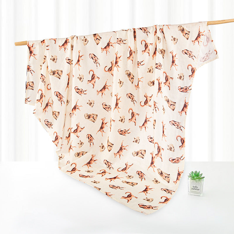 🍼Eco-Baby Bamboo Cotton Gauze Blanket & Towel: Soft Hug for Little One