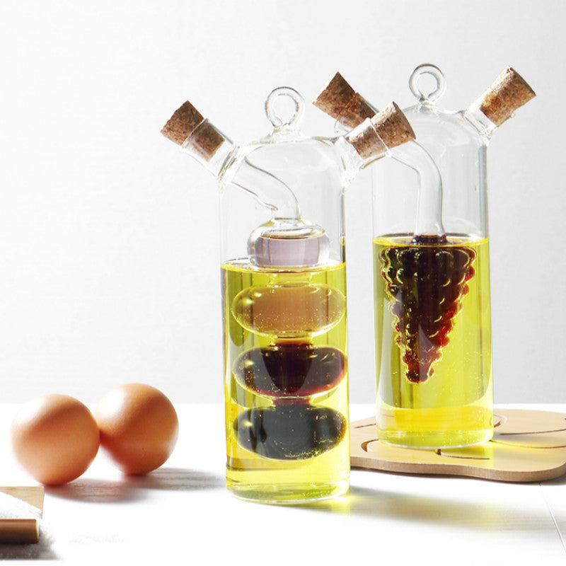 Glass oil and vinegar bottle for kitchen use