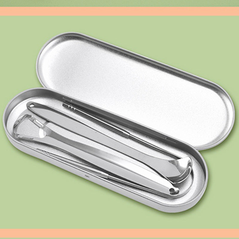 Stainless steel tongue cleaner for daily oral care