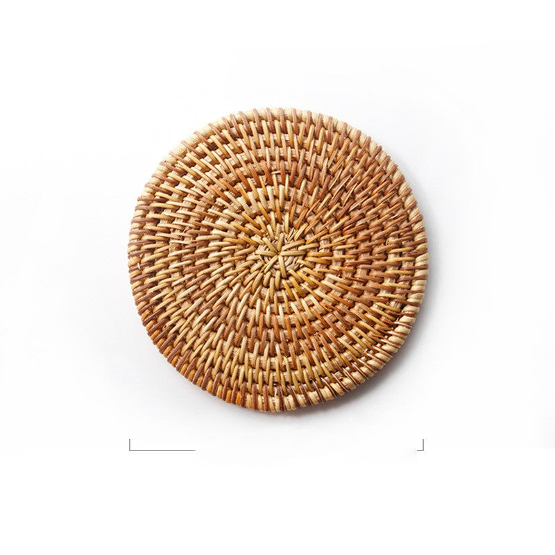 Natural rattan coasters for table protection