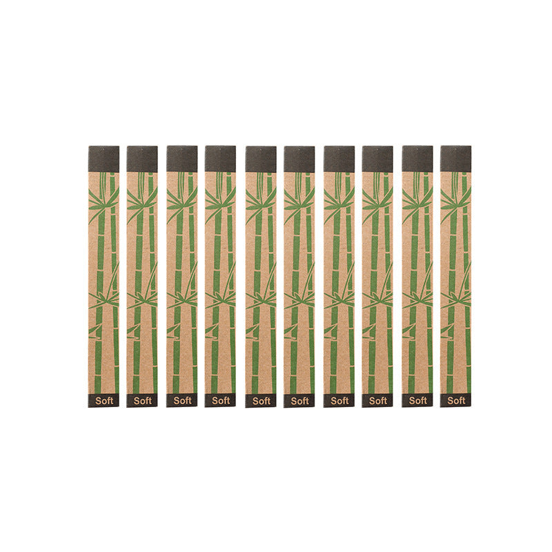 🌿 Eco-Smile: Set of 10 Natural Bamboo Toothbrushes