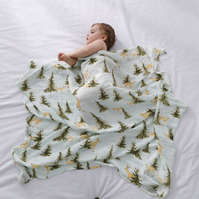 🍼Eco-Baby Bamboo Cotton Gauze Blanket & Towel: Soft Hug for Little One