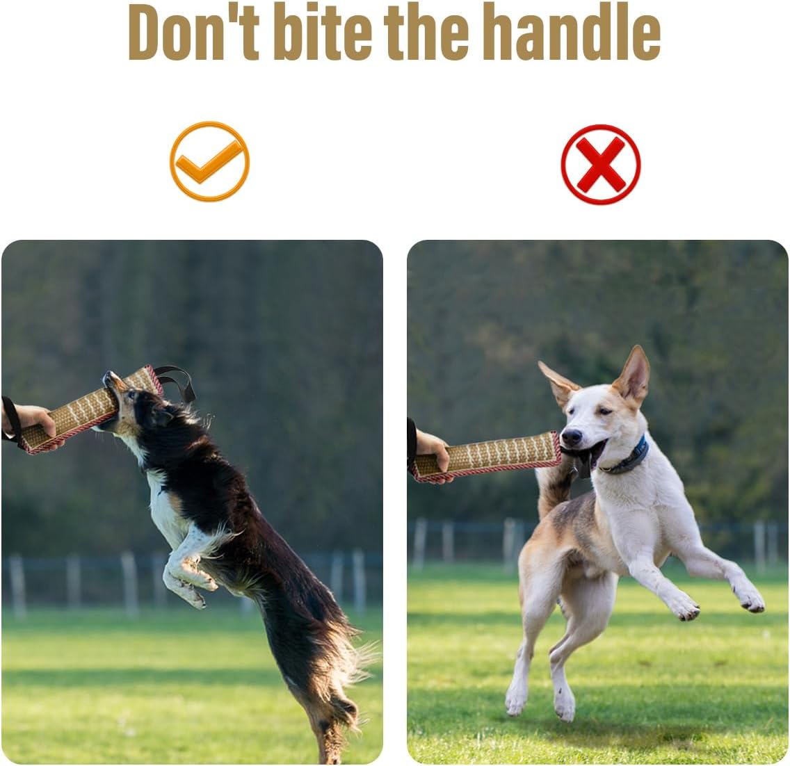 Jute dog tug toy for interactive training play