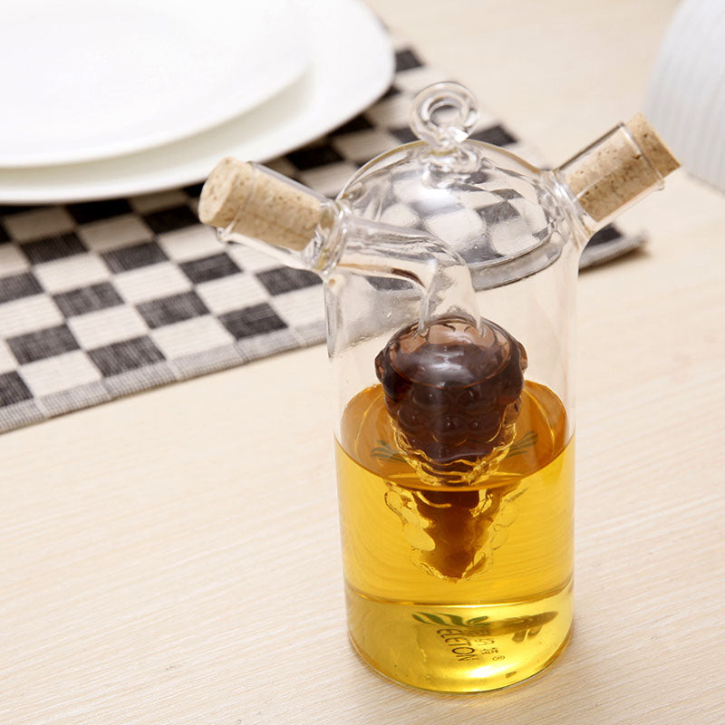 Glass oil and vinegar bottle for kitchen use