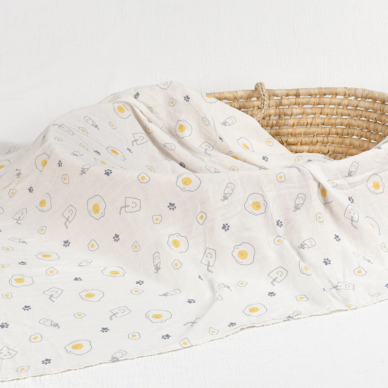 🍼Eco-Baby Bamboo Cotton Gauze Blanket & Towel: Soft Hug for Little One