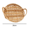 Rattan fruit tray with handle for kitchen and dining use