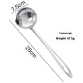 Stainless steel grease strainer ladle for separating oil from soups